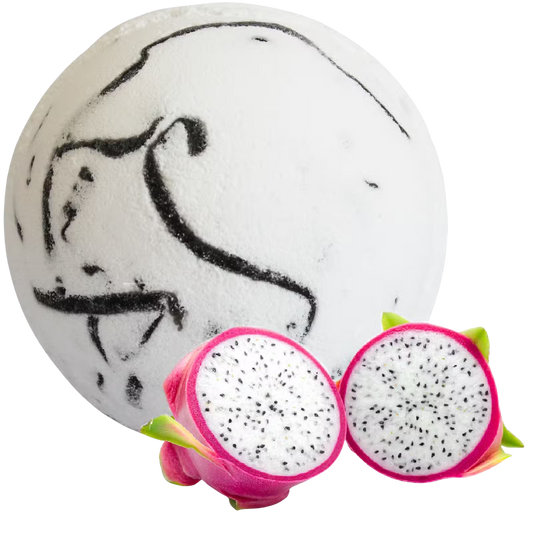 Tropical Paradise Coco Bath Bomb with dragon fruit scent and creamy coconut butter for silky skin