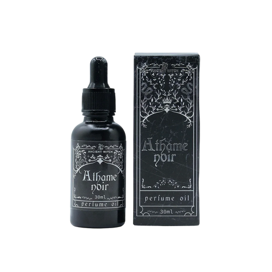 Ancient Witch Perfume Oil - Atheme Noir black plastic bottle with minimalist label on white background