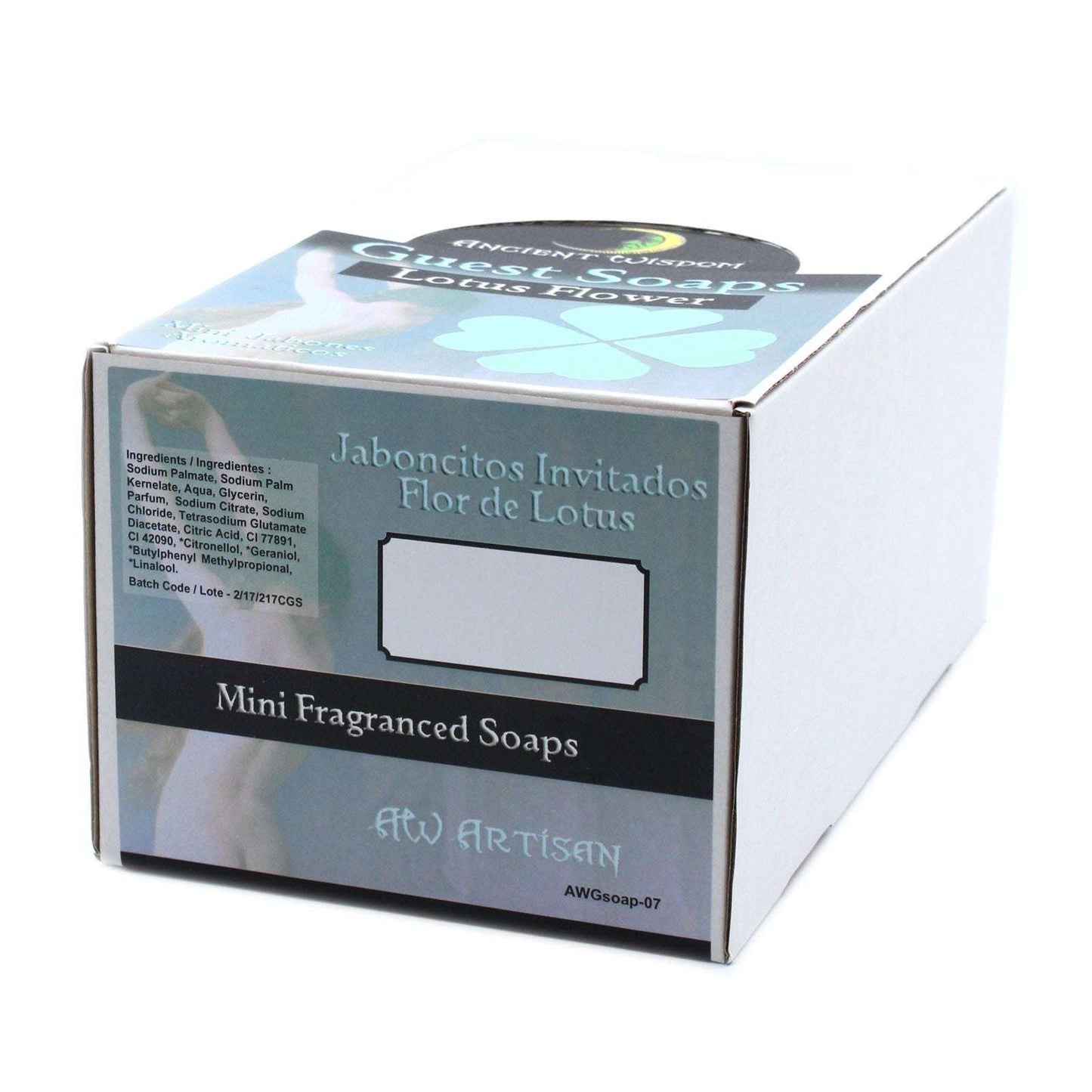 Box of Heart Guest Soap lotus flower mini fragranced soaps