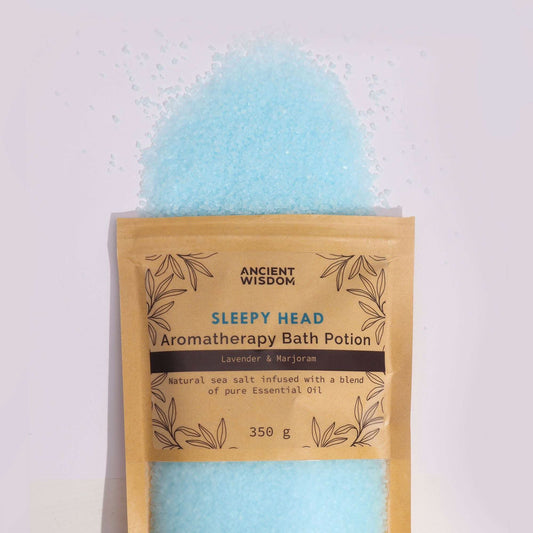 Aromatherapy Bath Potion Sleepy Head lavender marjoram natural sea salt 350g kraft bag