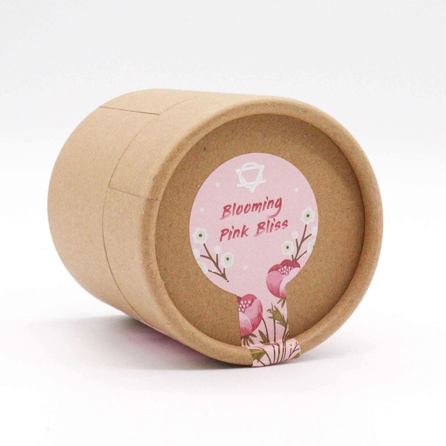 Blooming Pink Bliss aromatherapy bath set in eco-friendly packaging with floral label