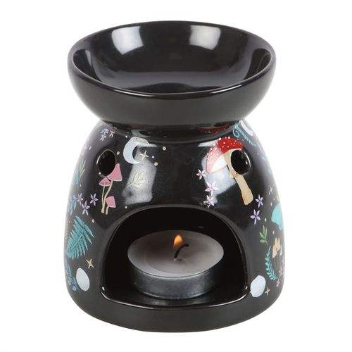 Dark Forest Print Oil Burner with intricate design for relaxing ambiance.