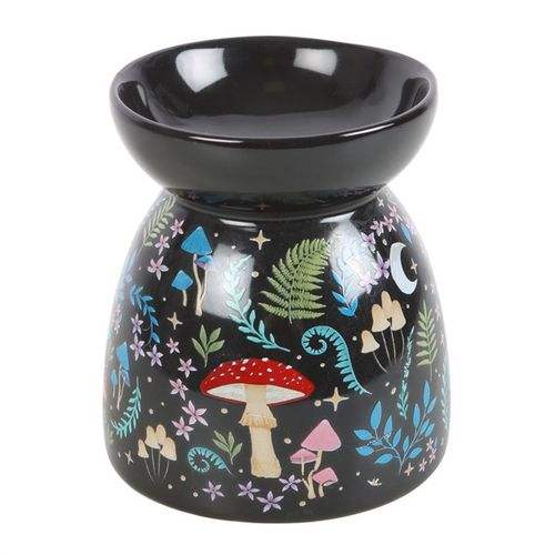 Dark Forest Print Oil Burner with colorful nature-themed design.