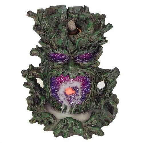 Dark Tree Man Backflow Incense Burner with Light, featuring a detailed dark tree design, and soothing incense flow.