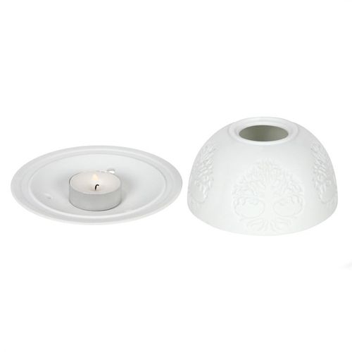 Tree of Life Dome Tealight Holder with intricate design, perfect for cozy nights and special occasions.
