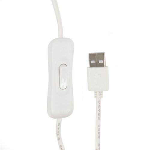 White Angel Wings Electric Aroma Lamp with USB power cable and switch.