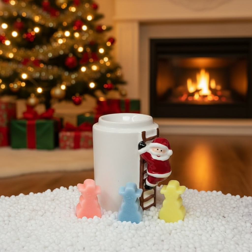 Set of snowmen-shaped scented wax melts for holiday home decor and aromatherapy