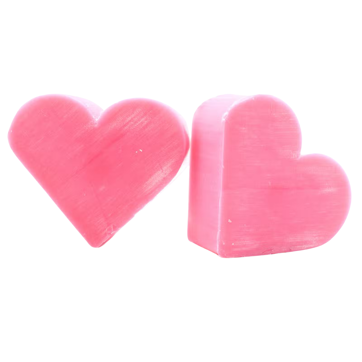 Pink heart soaps bars with wild rose fragrance, SLS and Paraben free, ideal for guest bathrooms and gifts