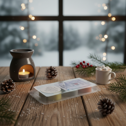 snowmen shaped scented wax melts in festive packaging