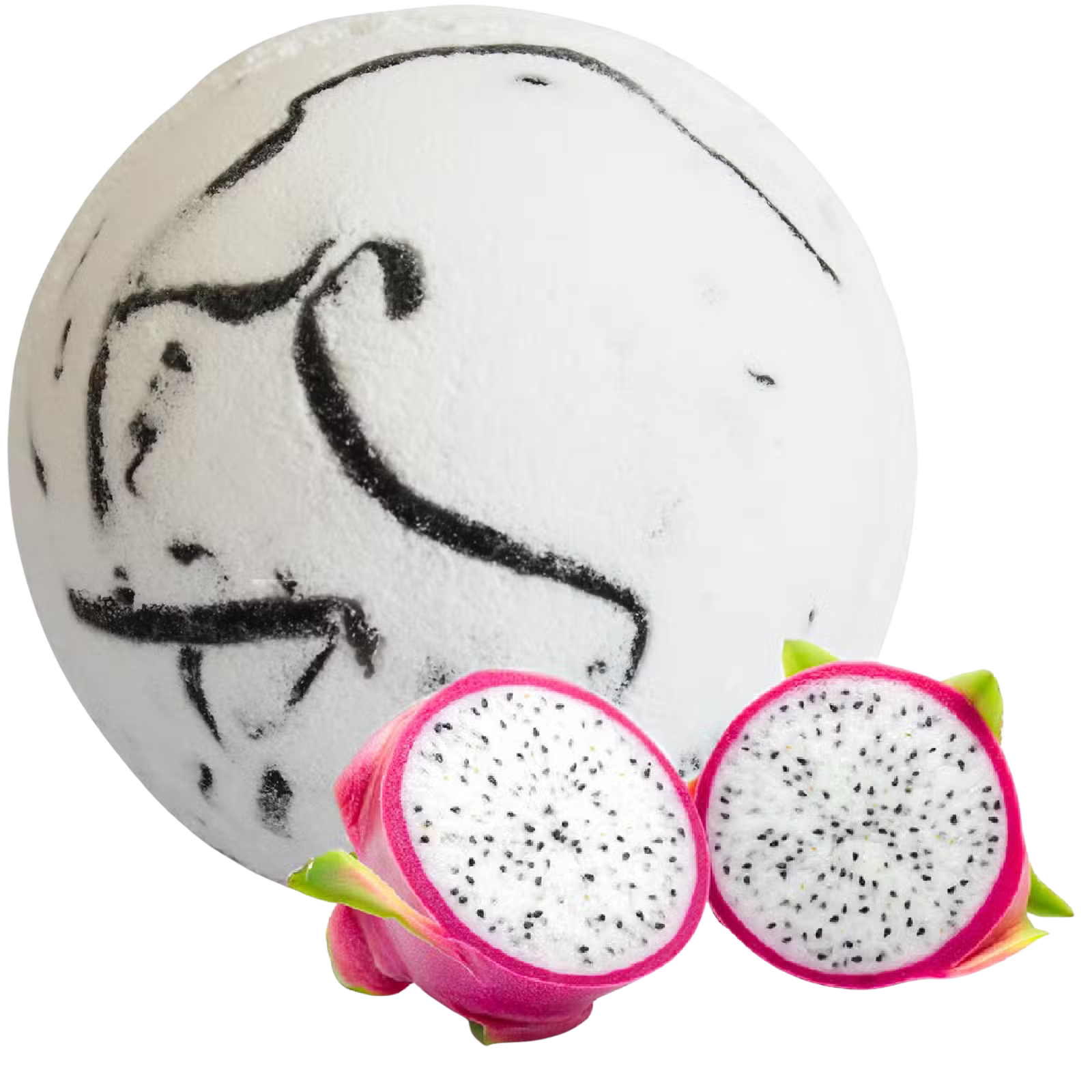 Tropical Paradise Coco Bath Bomb with dragon fruit scent and creamy coconut butter for silky skin