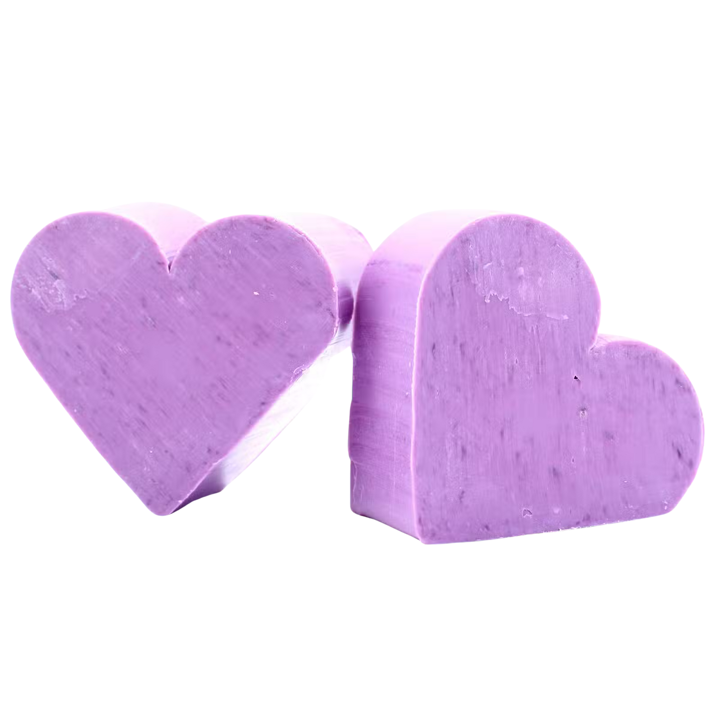 Lavender scented heart-shaped guest soap bars, SLS and paraben free, ideal for bathroom decor and visitors.