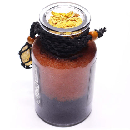 Ancient Witch Bath Spell Success potion bottle with Citrine crystal amulet