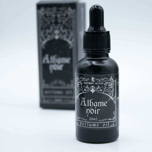 Ancient Witch Perfume Oil - Atheme Noir in sleek black bottle with gold lettering and minimalist design