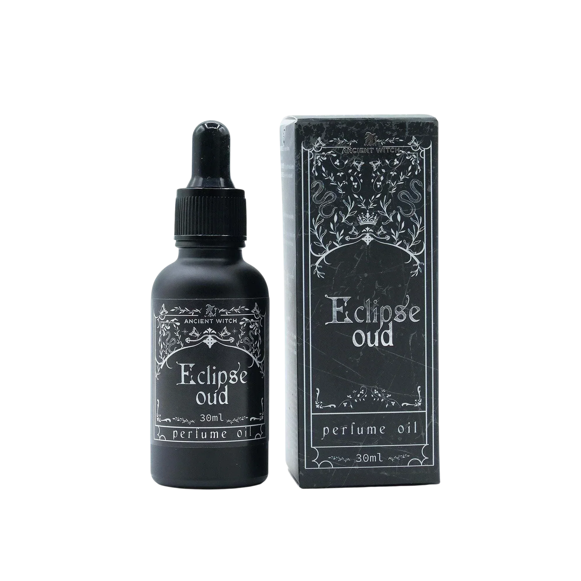 Ancient Witch Perfume Oil - Eclipse Oud bottle with dark smoky luxury scent