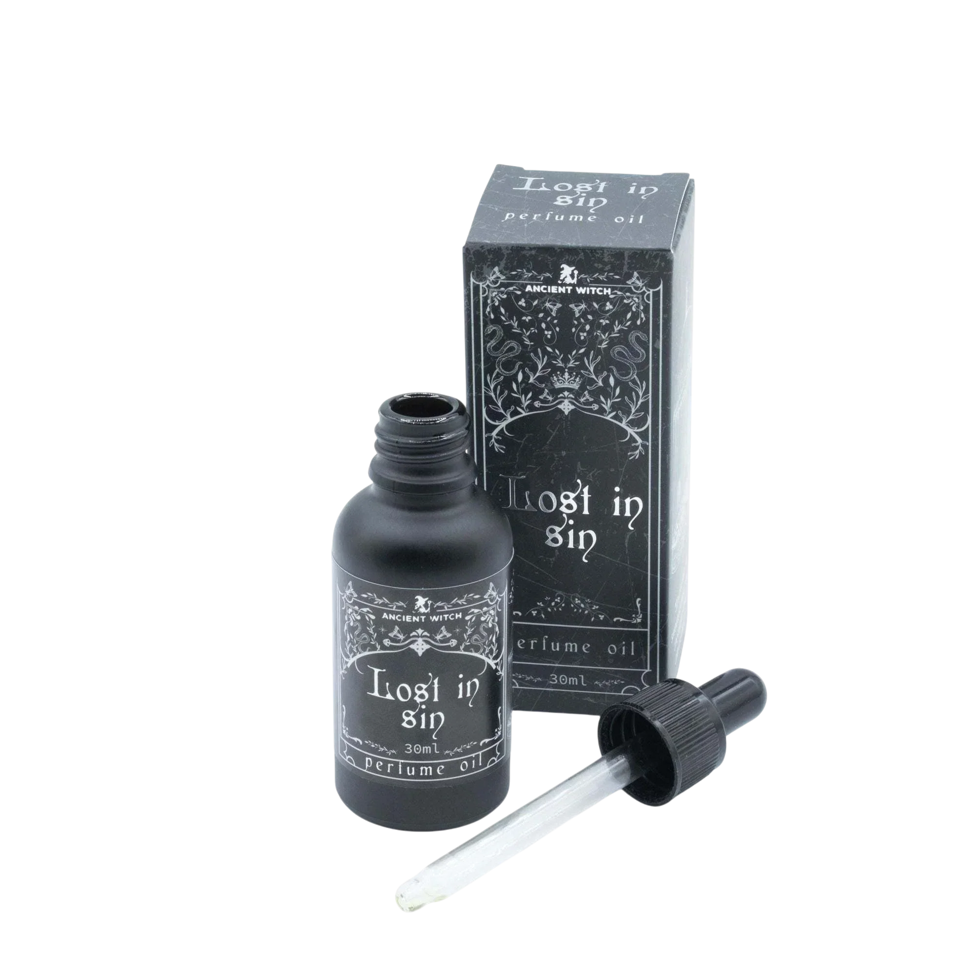 Ancient Witch Perfume Oil - Lost in Sin bottle with musky floral scent