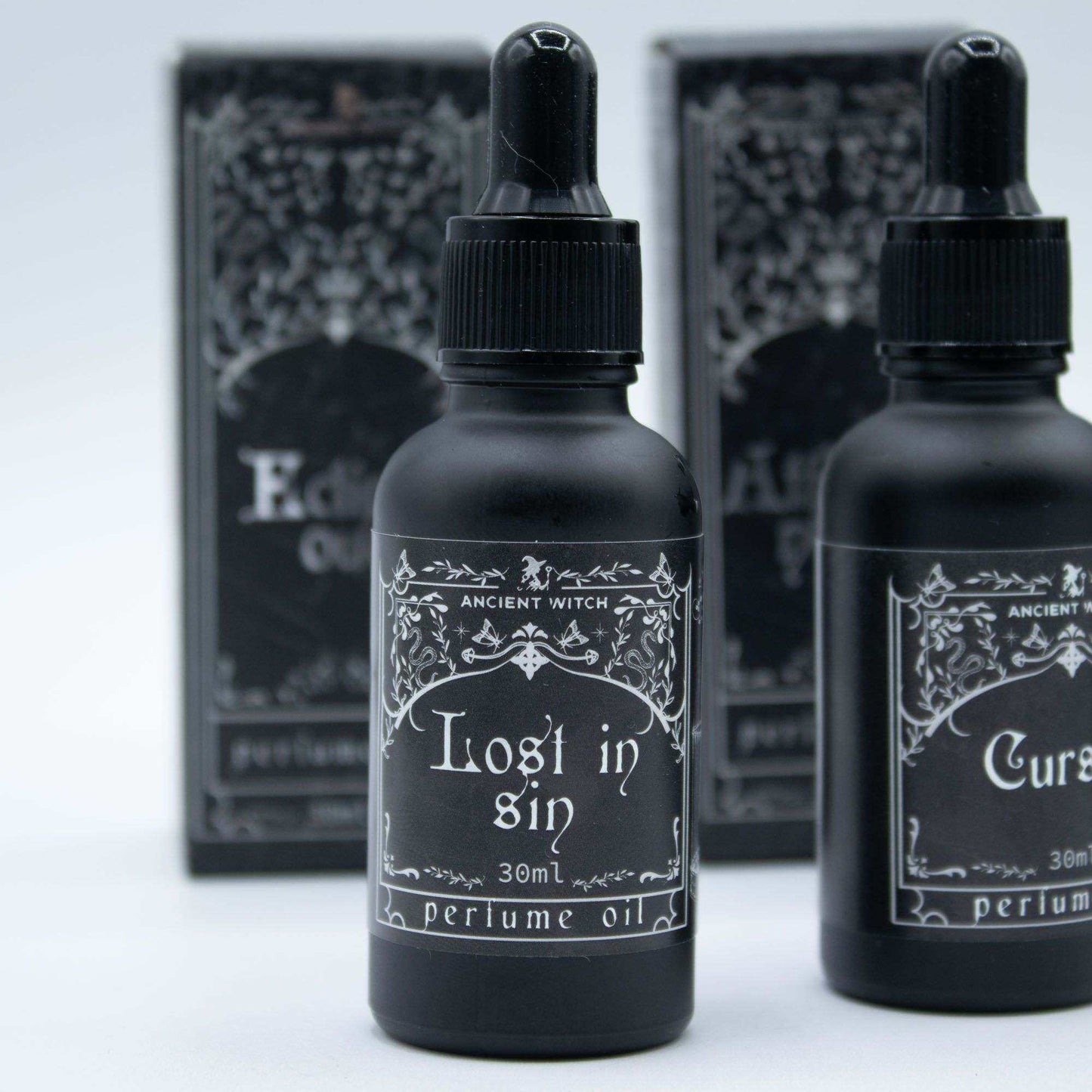 Ancient Witch Perfume Oil - Lost in Sin bottle with musky citrus floral scent