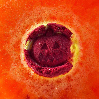 Handmade vegan aniseed Halloween bath bomb with vibrant colors
