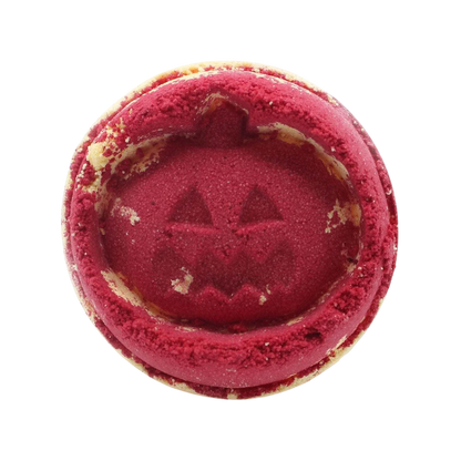 Vegan handmade Aniseed Halloween Bath Bomb with vibrant colors and aniseed scent, shrink-wrapped for freshness