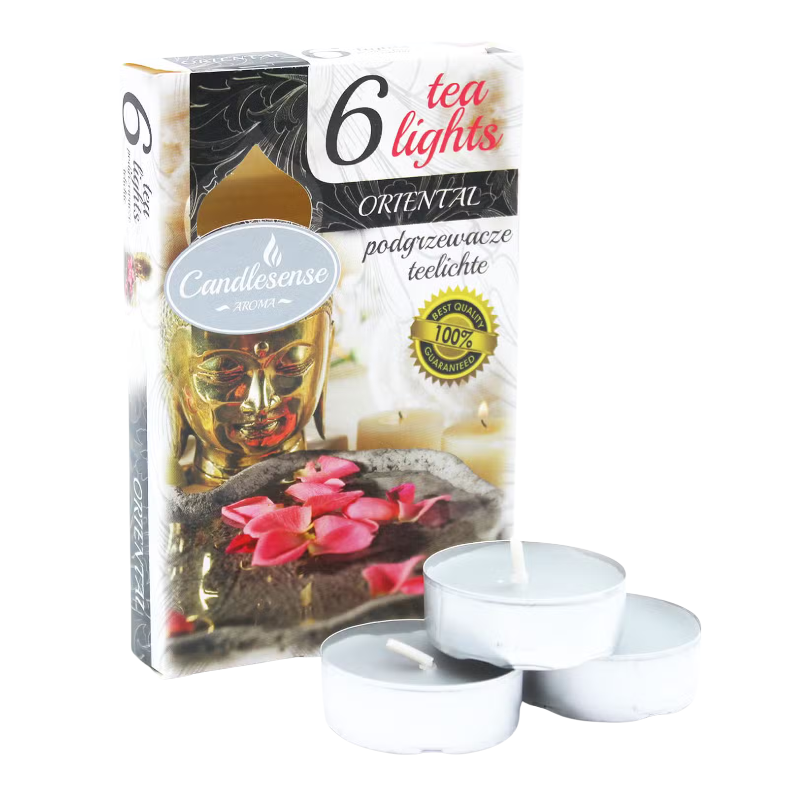 Oriental Set of 6 Scented Tealights with warm spices and exotic florals for ambient fragrance