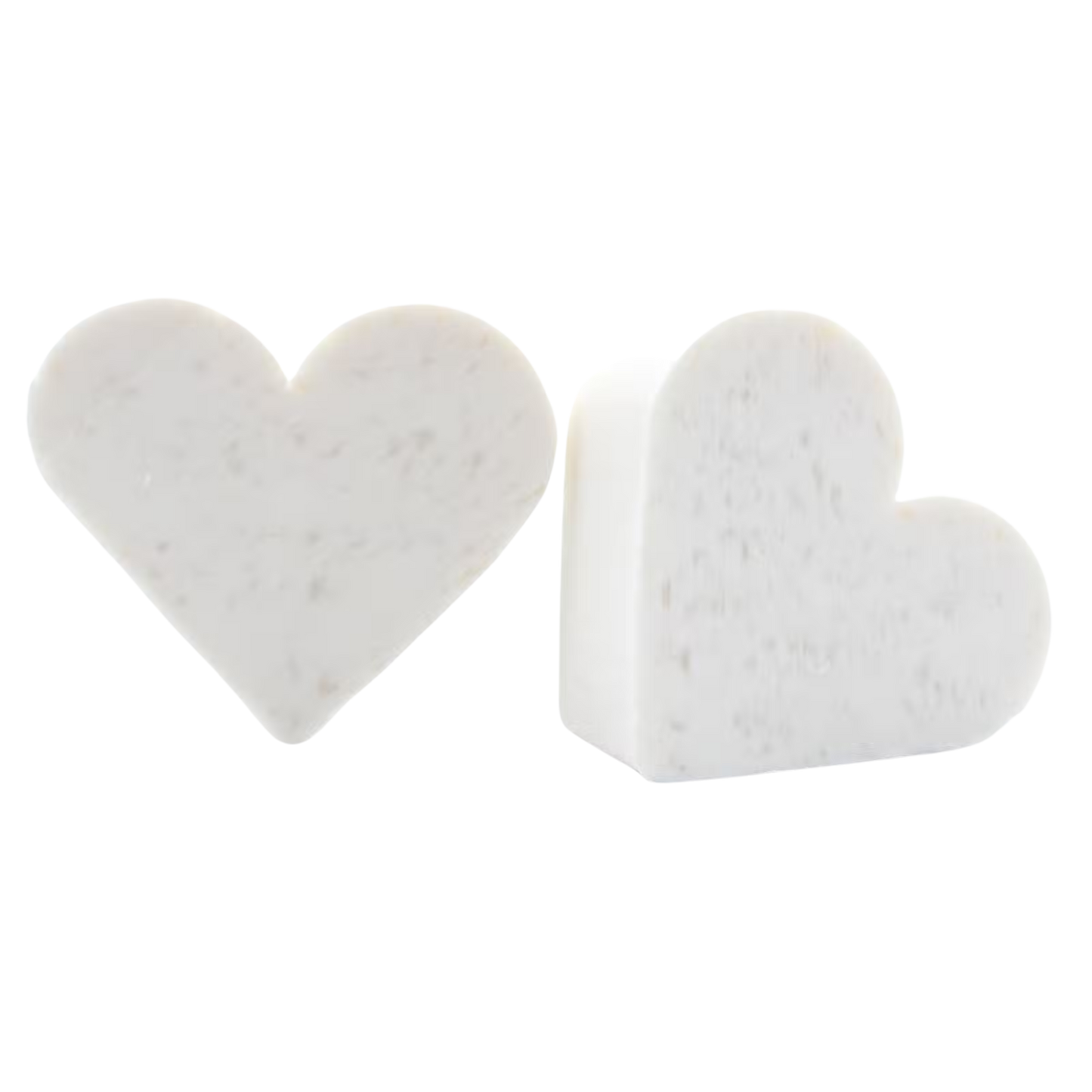 Heart-shaped guest soap with tropical coconut scent, SLS and paraben free, 20g each.