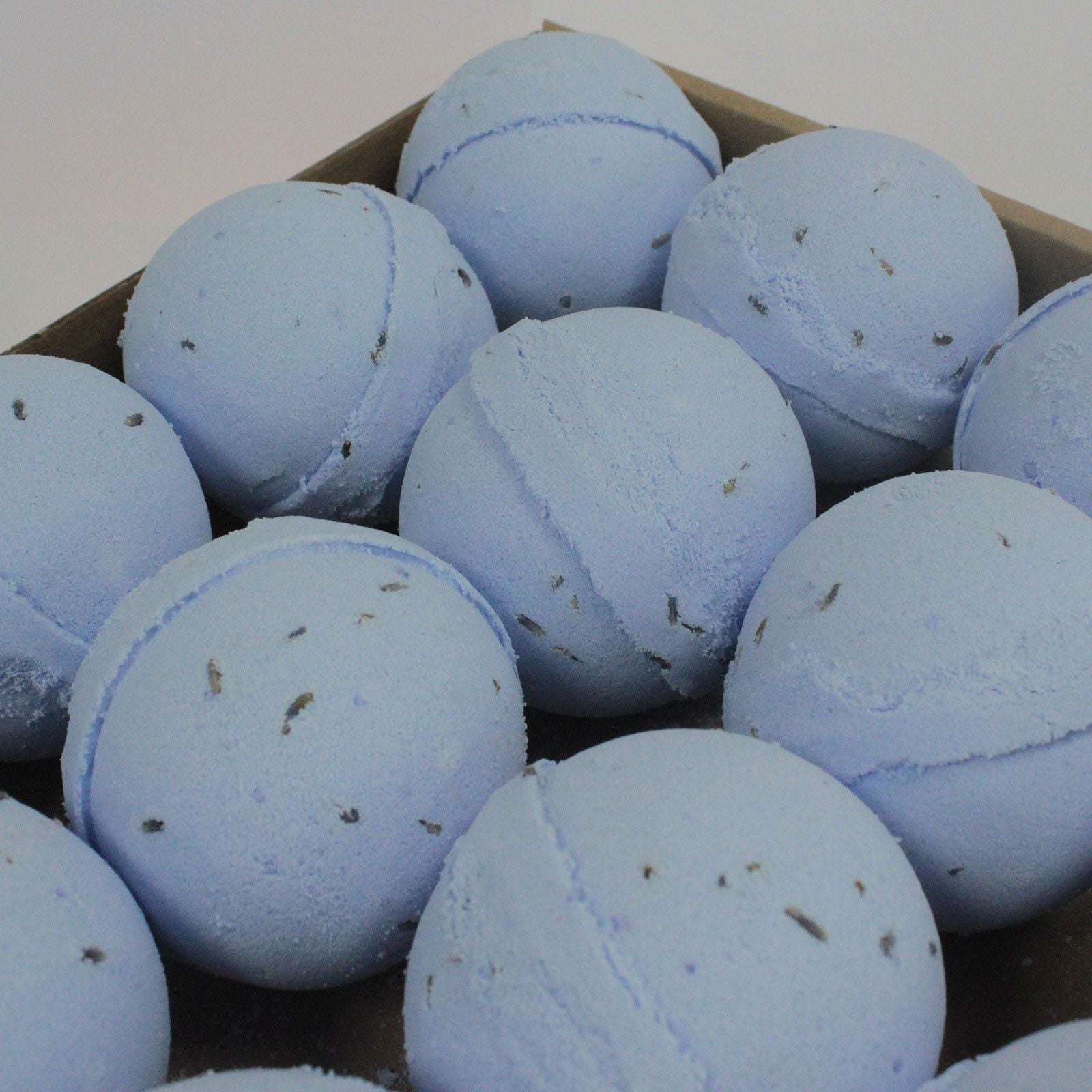 Lavender & Seeds Bath Bombs with French lavender oil and seeds for relaxing baths and smooth skin