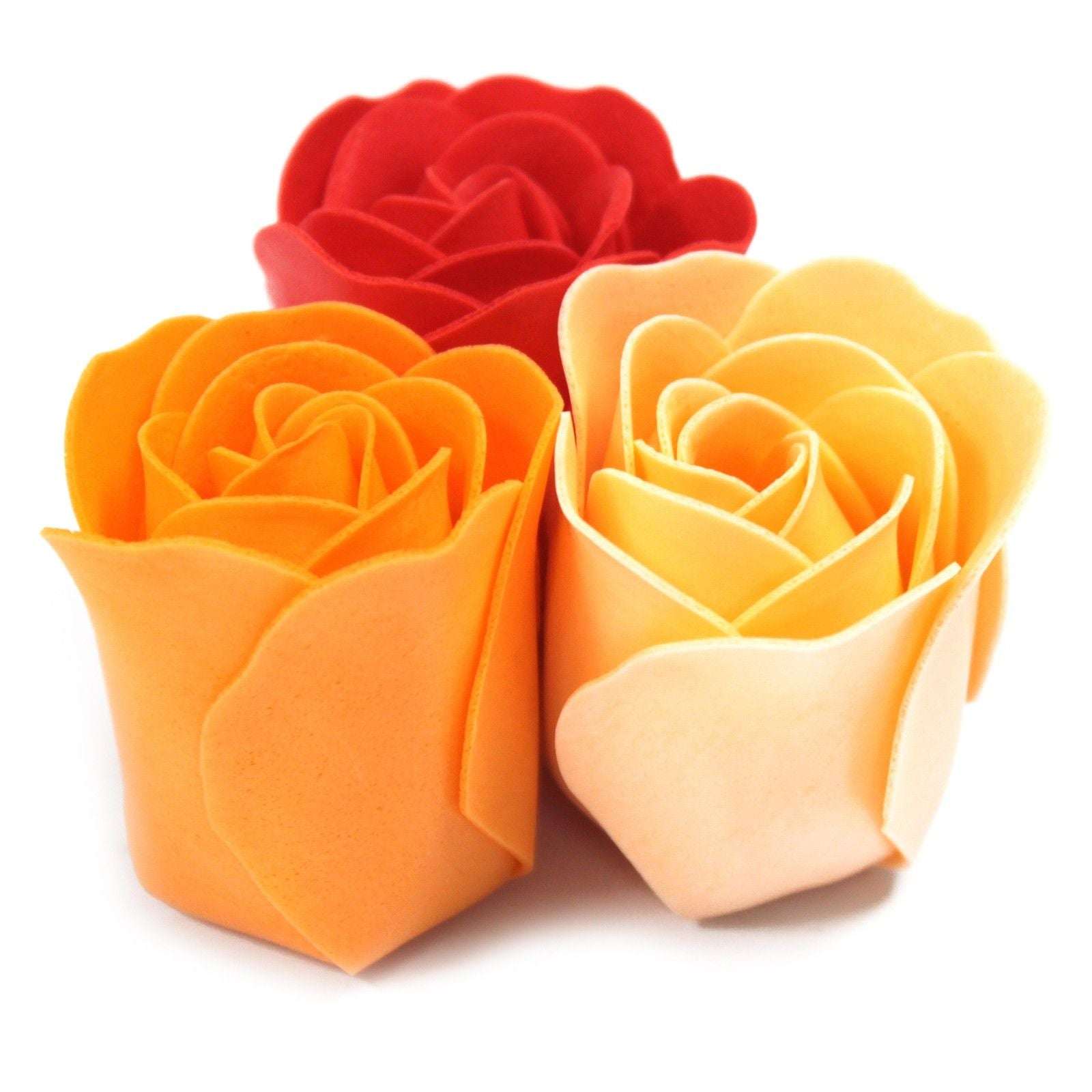 Set of colorful soap flower box roses for bath and gift use