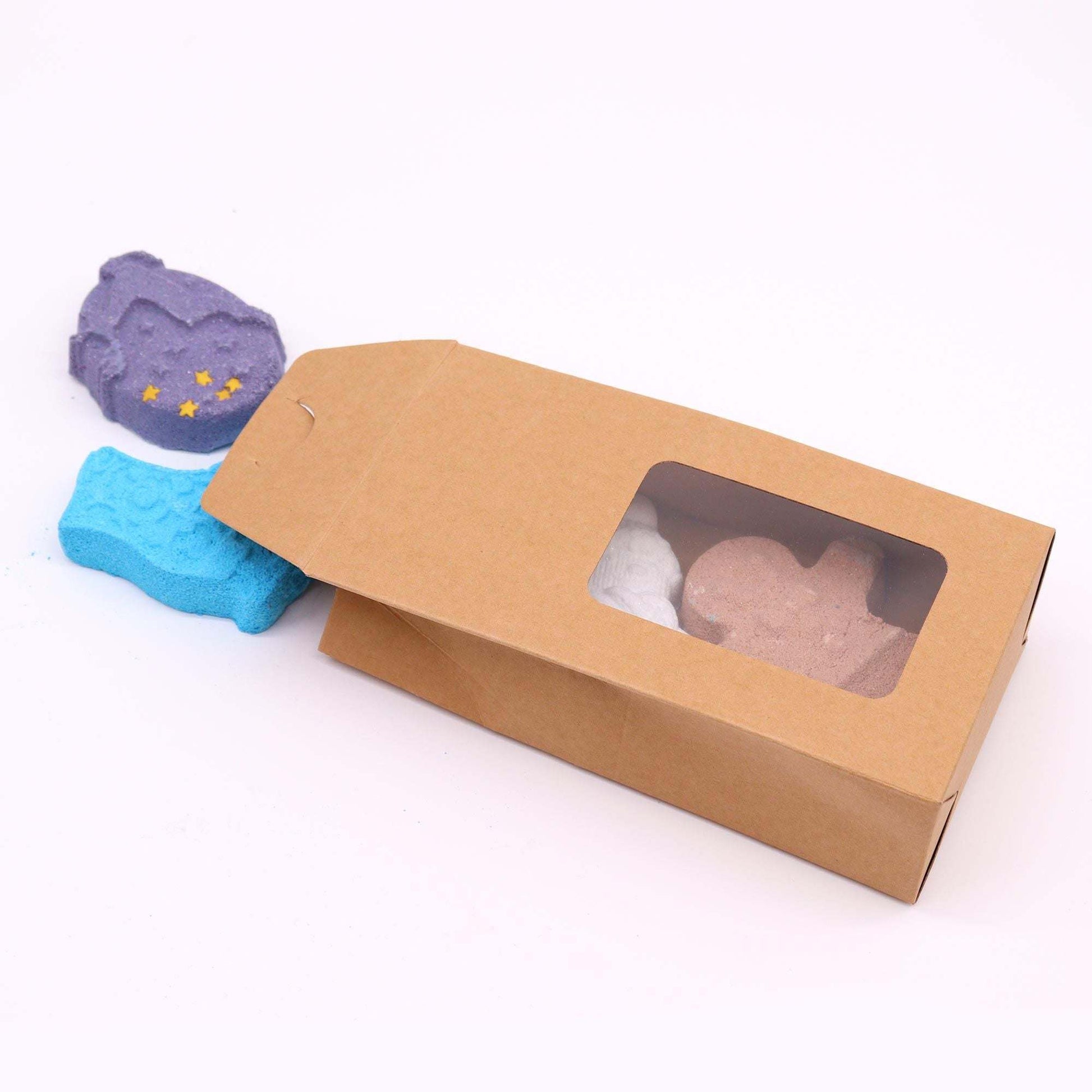 Christmas Fun Bath Bomb Gift Pack with colorful festive bath bombs in eco-friendly packaging