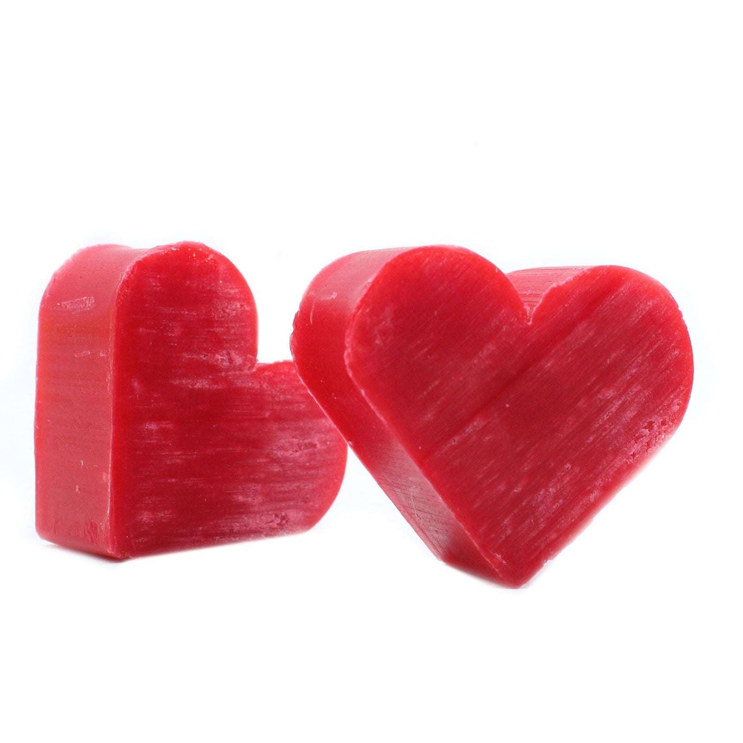 Heart Guest Soap raspberry scented small red heart shaped bars SLS and Paraben free colorful bathroom soaps