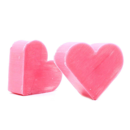Pink heart soaps bars Wild Rose scent SLS and paraben free colorful small bathroom soap