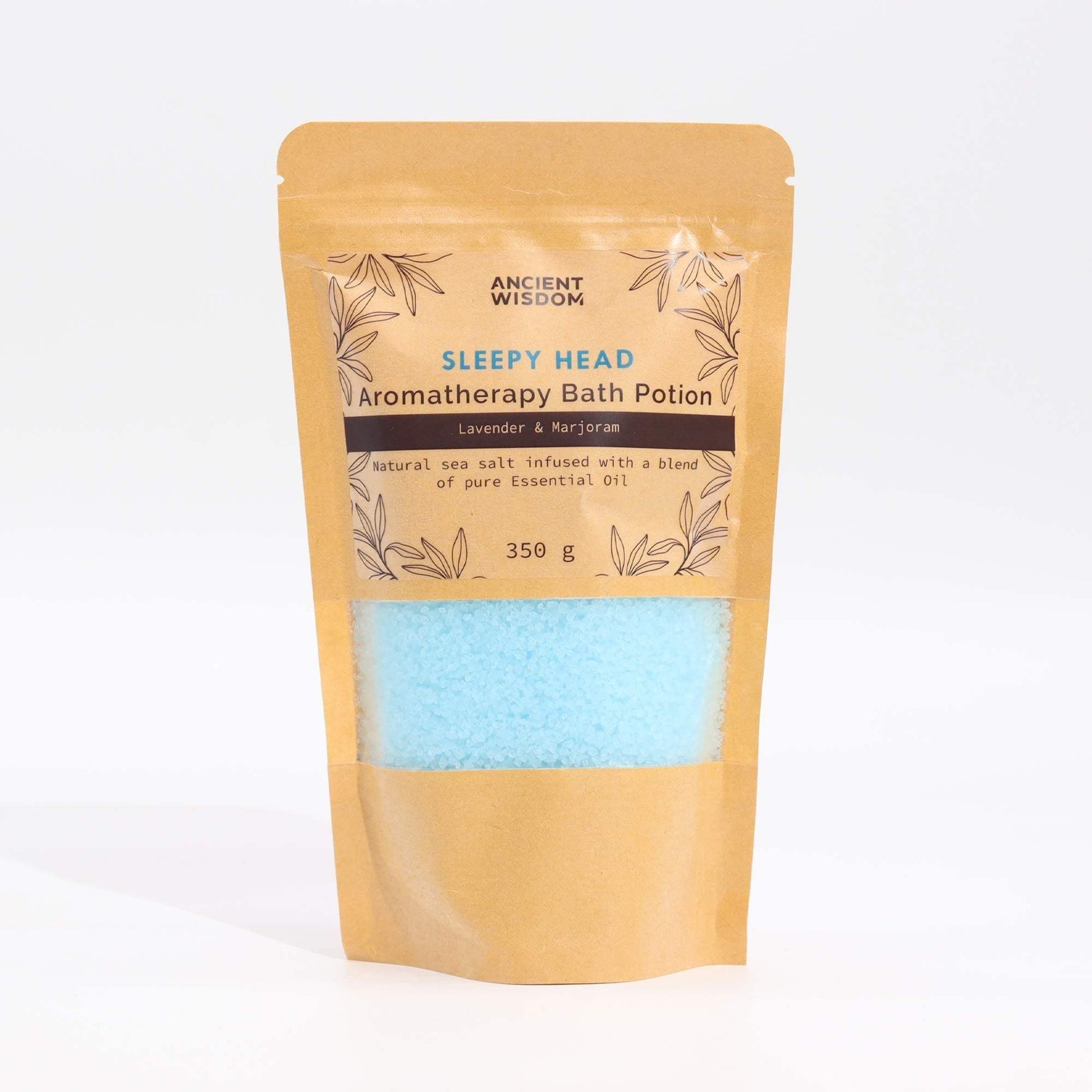 Aromatherapy bath potion in kraft bag with lavender and marjoram for relaxation and sleep, 350g