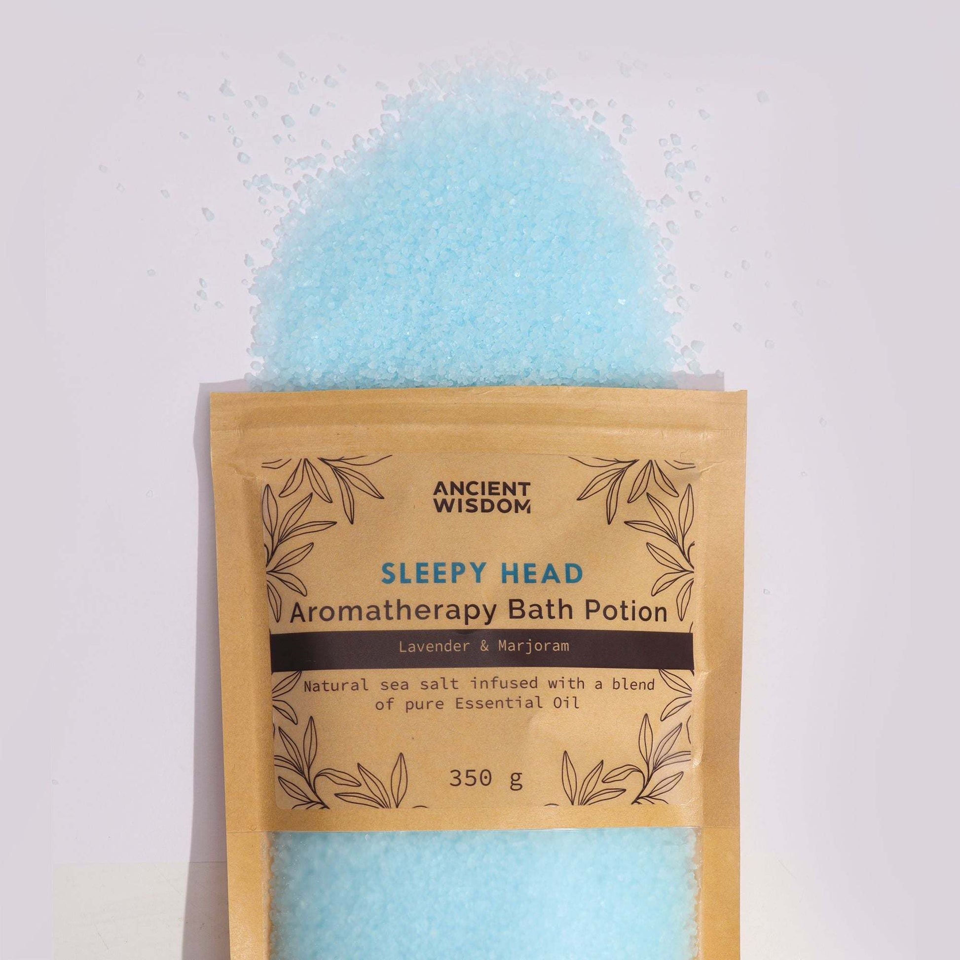 Aromatherapy Bath Potion Sleepy Head lavender marjoram natural sea salt 350g kraft bag