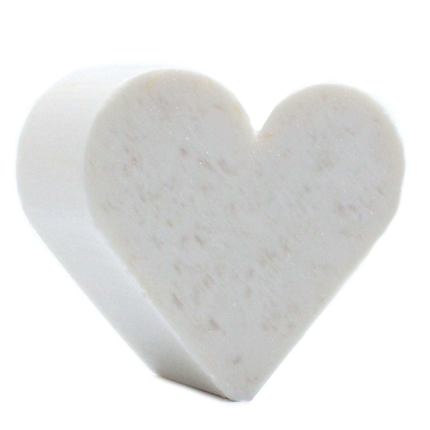Heart shaped coconut scented guest soap, SLS and paraben free, approx 20g and 45x40mm