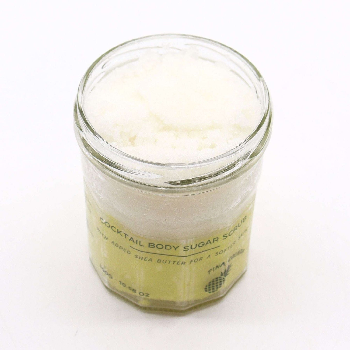 Fragranced Sugar Body Scrub Pinacolada 300g jar with creamy texture