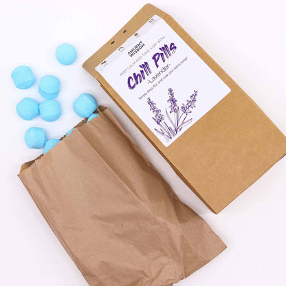 Chill Pills Gift Pack 350g lavender bath bombs in eco-friendly packaging