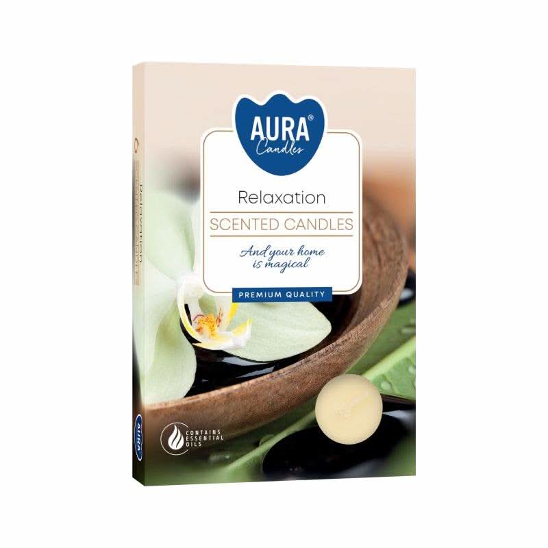 Relaxation Scented Tealights by Aura Candles in premium quality packaging