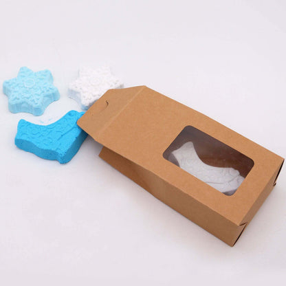 Break The Ice Christmas Bath Bomb Gift Pack with snowflake and ice skate shapes in festive scents