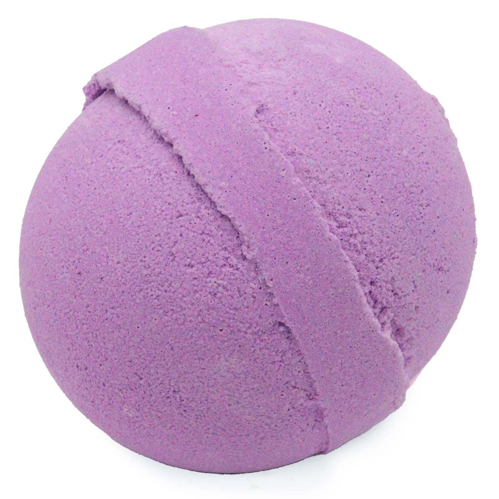 Purple handcrafted blackberry bath bomb 180g for luxurious relaxation and aromatic bath experience