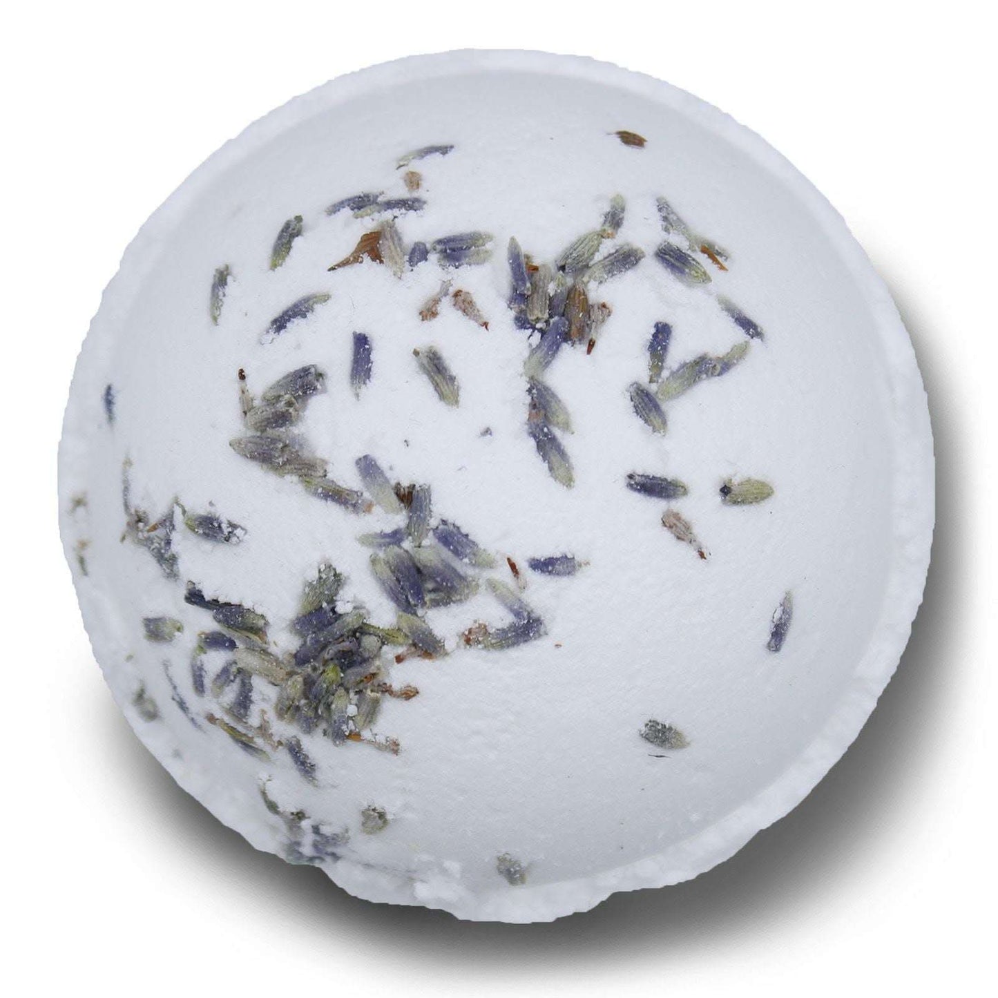 Relax Himalayan Salt Bath Bomb with lavender and jojoba oil on white background