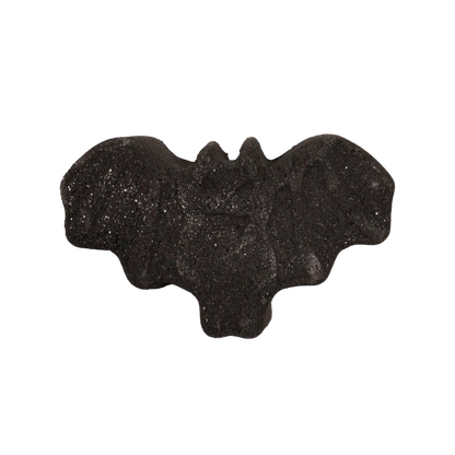 Bat Halloween bath bomb releasing dark colors
