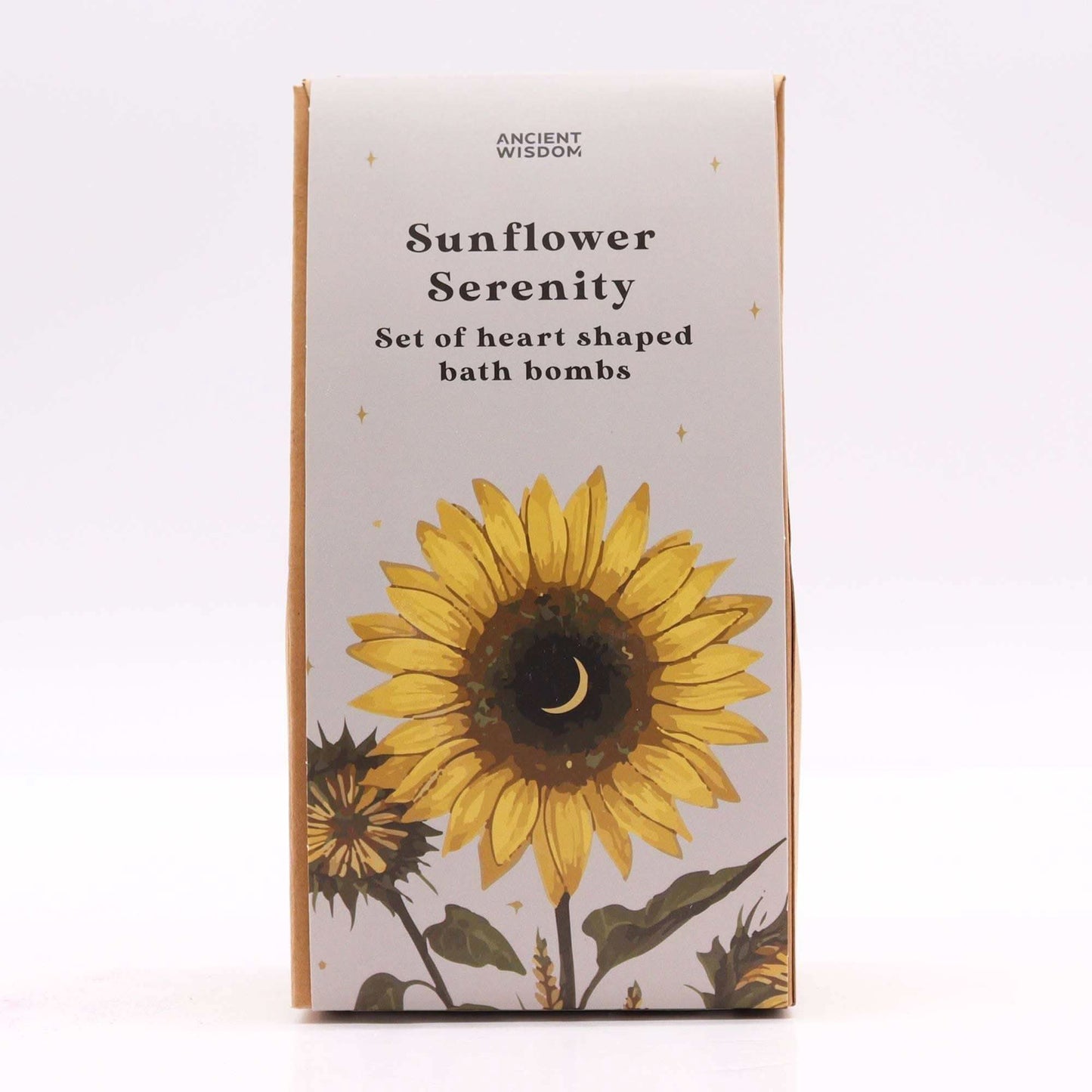 Sunflower Serenity bath heart gift set with passion fruit fragrance in decorative box