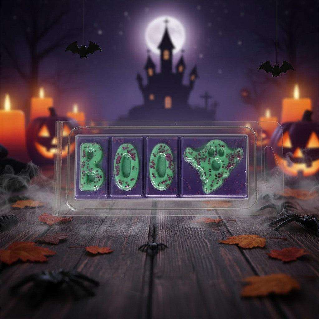 Boo Witches Truffles Clamshell Wax Melt purple green segmented wax