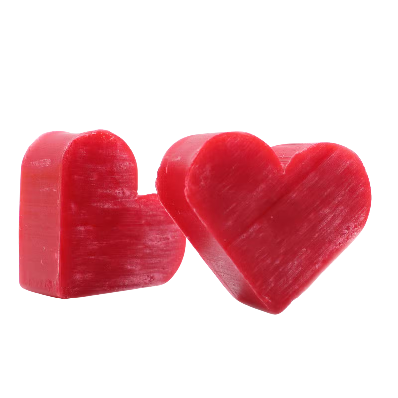 heart-shaped raspberry scented guest soap bars, SLS and paraben free, decorative bathroom soap