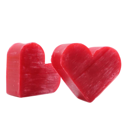 heart-shaped raspberry scented guest soap bars, SLS and paraben free, decorative bathroom soap