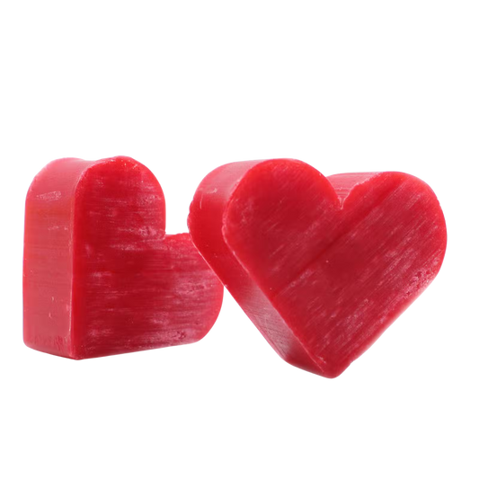 heart-shaped raspberry scented guest soap bars, SLS and paraben free, decorative bathroom soap