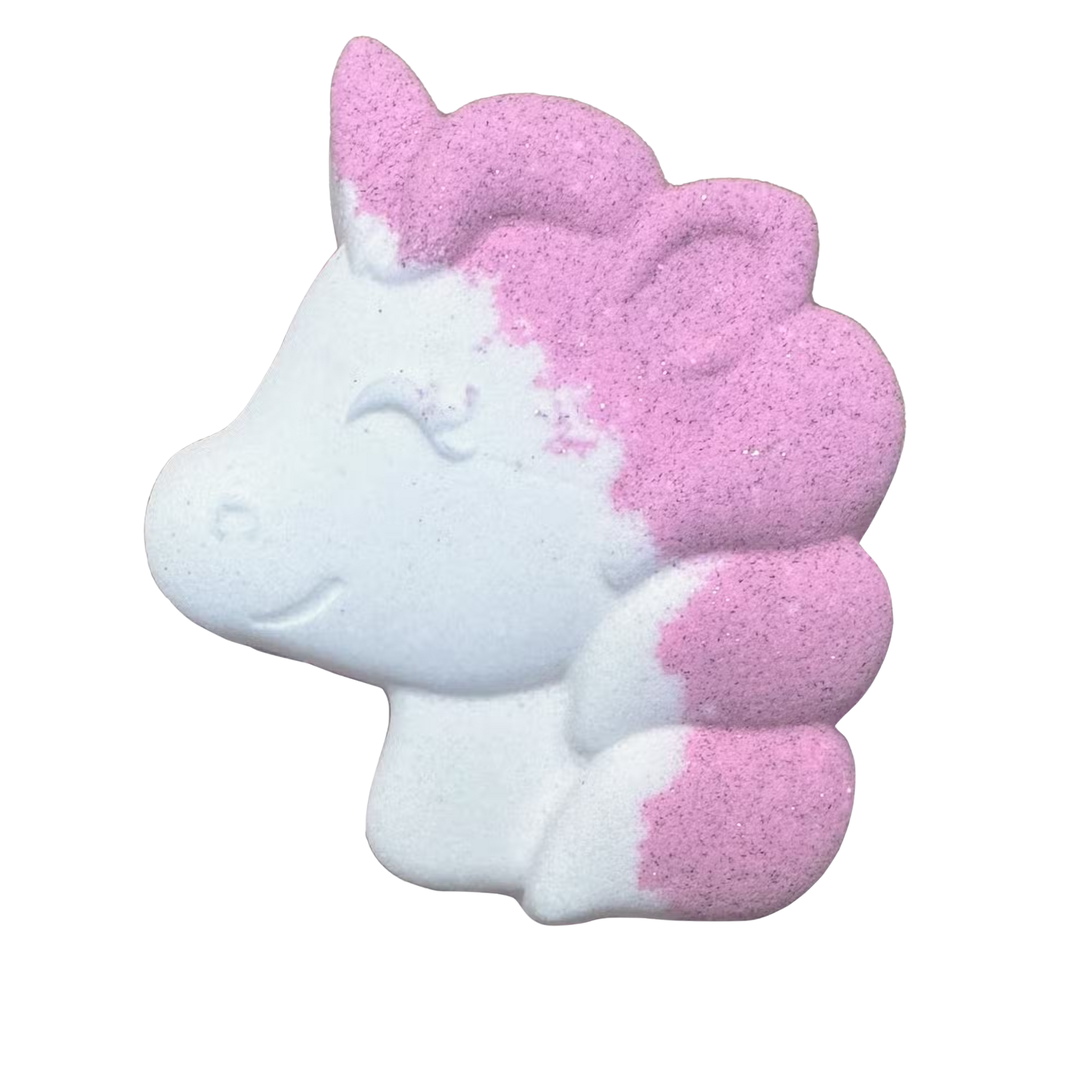 Unicorn shaped bath bomb with passion fruit scent and foaming solution, 100g