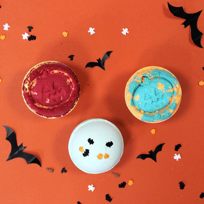 Handmade vegan fennel and orange scented Halloween bath bomb