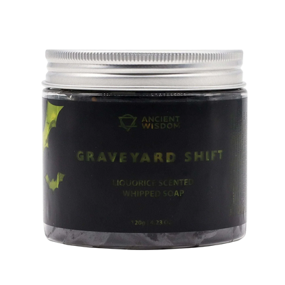 Graveyard Shift Whipped Soap 120g vegan cleanser with creamy texture