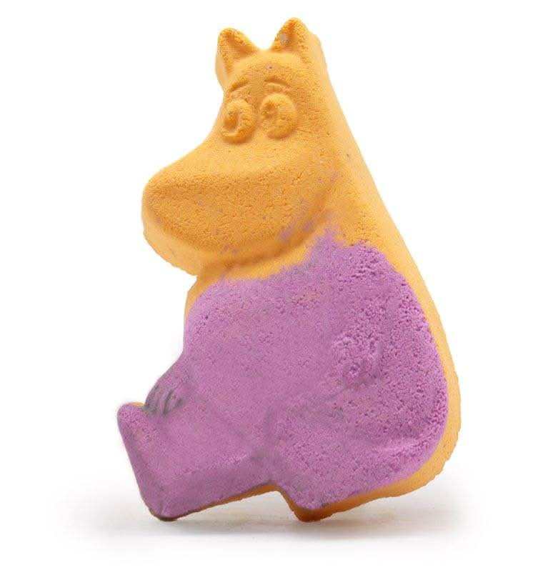 Hippo Bath bomb shaped like a hippo with bright orange and purple colors, featuring a playful design and smooth texture