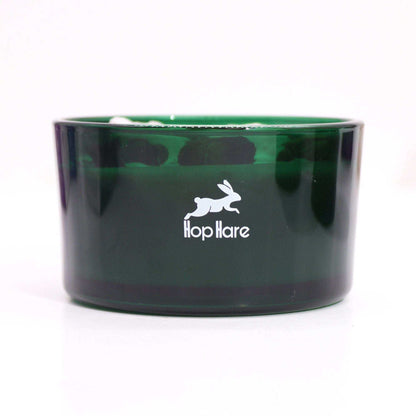 Hop Hare Crystal Magic Flower Candle The Lovers with rose quartz and rose blossoms
