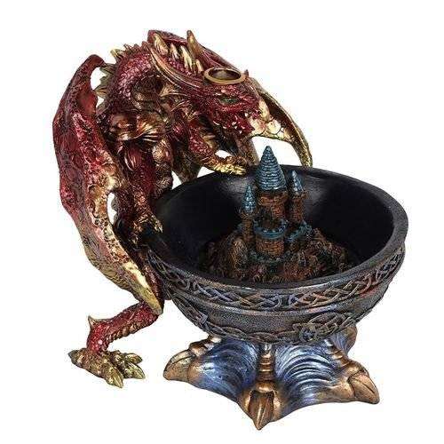 Large dragon bowl backflow incense burner with intricate design.